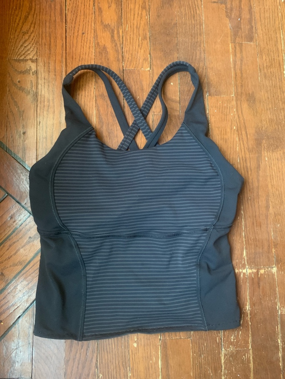 Lululemon Energy Tank Black Striped Cropped 4